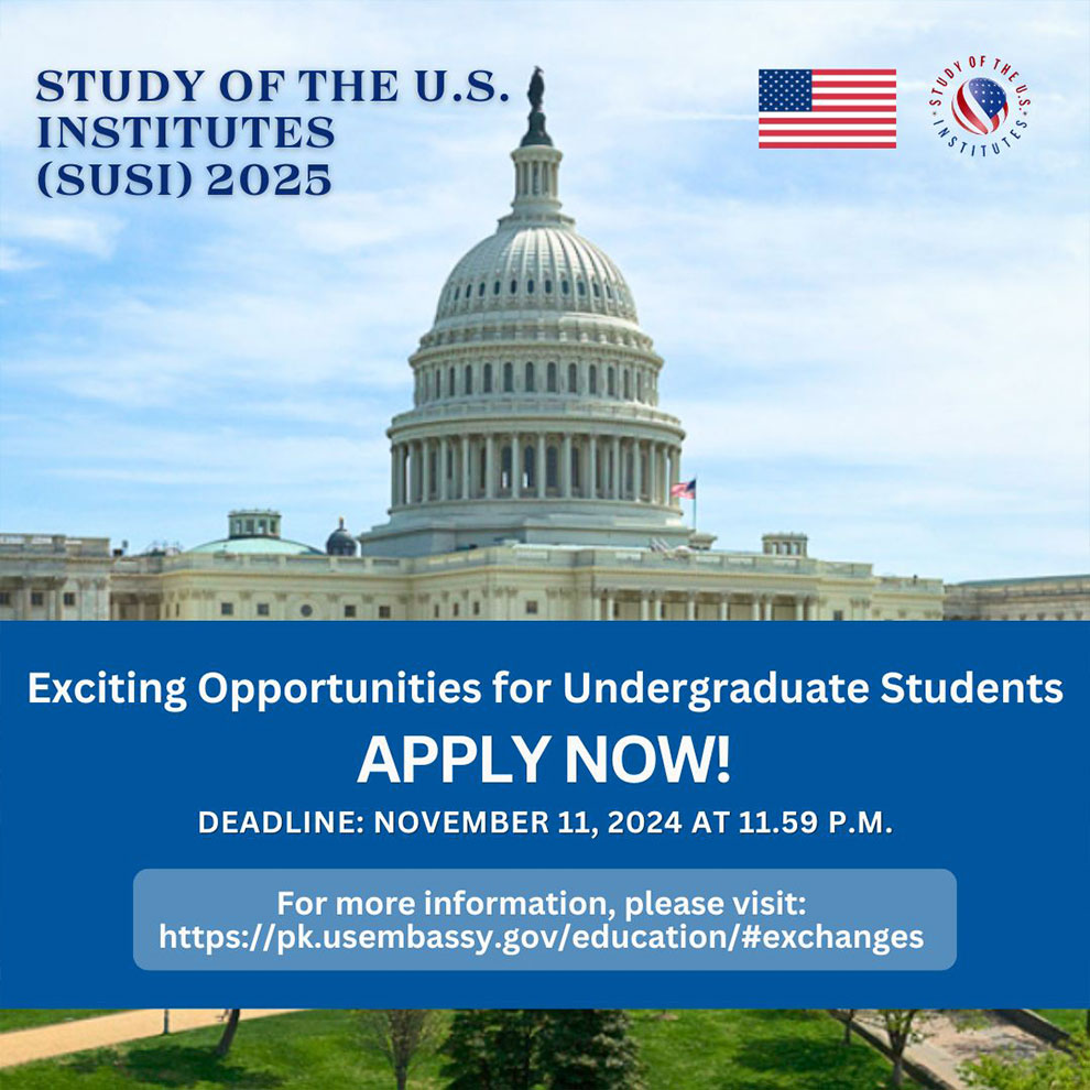 Application for Study of the U.S. Institutes (SUSI) is open now!