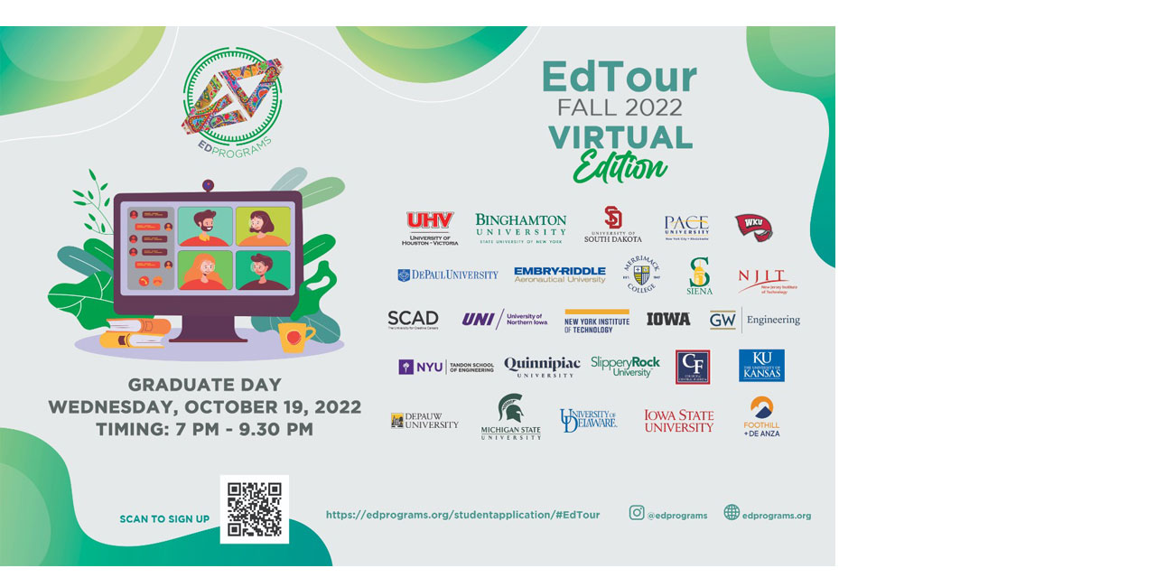 EdTour- Virtual Edition (Fall 2022) for Master’s and PhD programs