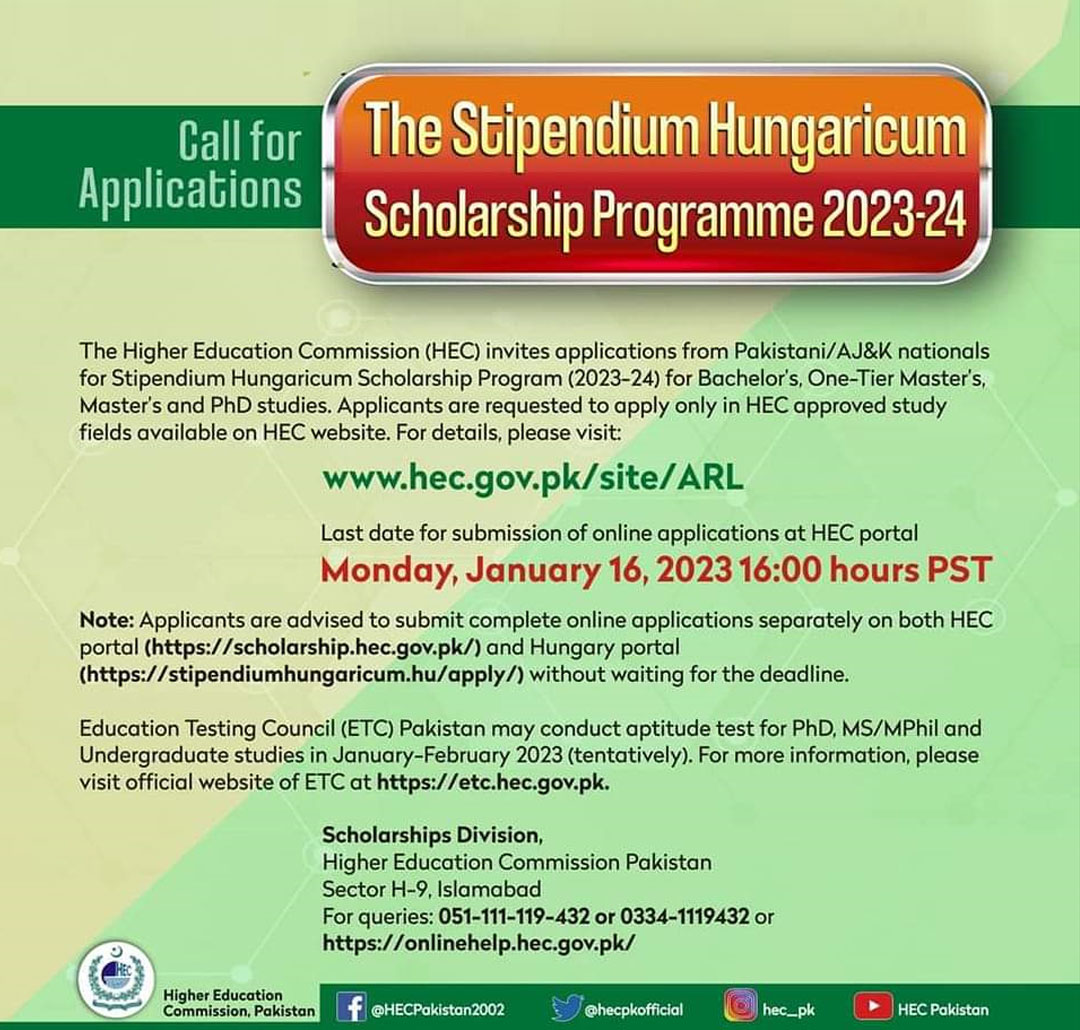 Application for the Stipendium Hungaricum Scholarship Programme 2023-24 is now open